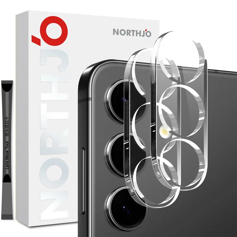 NORTHJO 2Pcs For Samsung Galaxy S25 FE Tempered Glass Camera Lens Protector Clear 3D Integrated Full Coverage