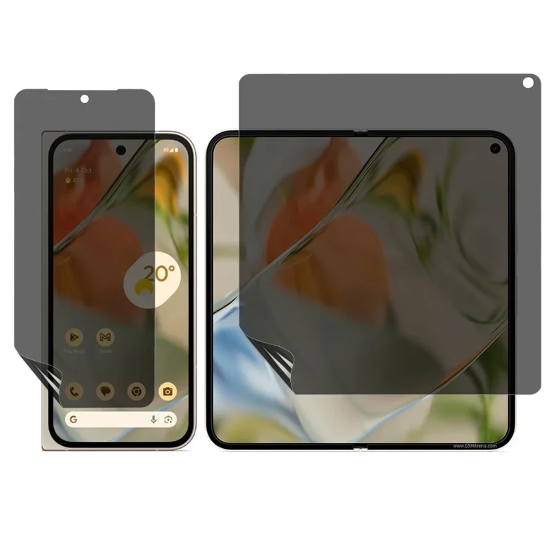 Protetor de Tela Anti-Espião para Google Pixel 9 Pro Fold 5G PET Fosco Película Frontal e Traseira
