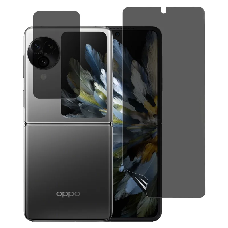 Protector de Pantalla Antiespia para Oppo Find N3 Flip 5G, Película Mate PET para Pantalla Delantera y Trasera