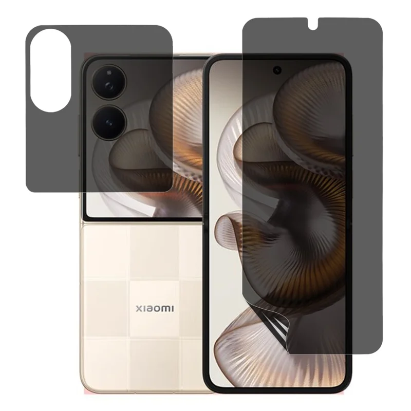 For Xiaomi Mix Flip 2 Anti-Spy Screen Protector PET Matte Front and Back Screen Film