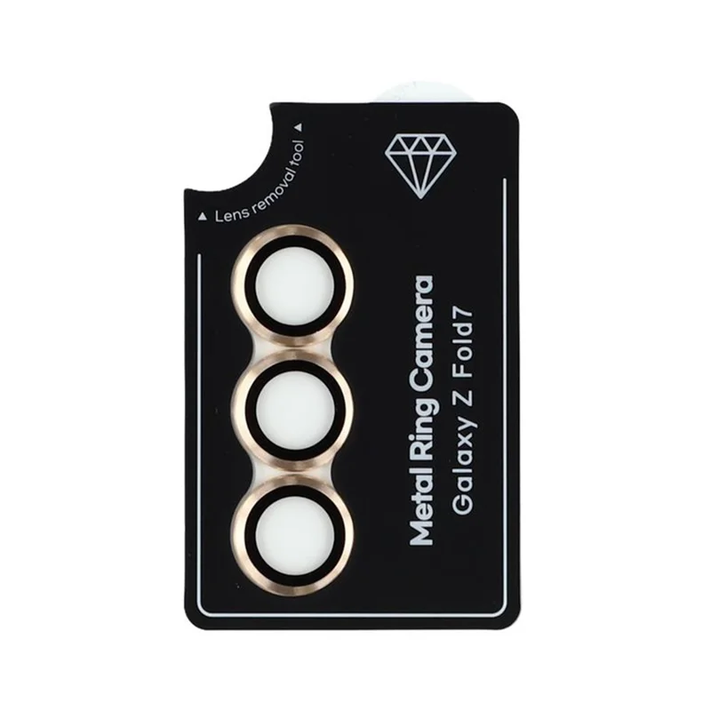 Protetor de Lente de Câmera para Samsung Galaxy Z Fold7 5G - Filme de Lente Individual com Posicionamento Preciso - Dourado