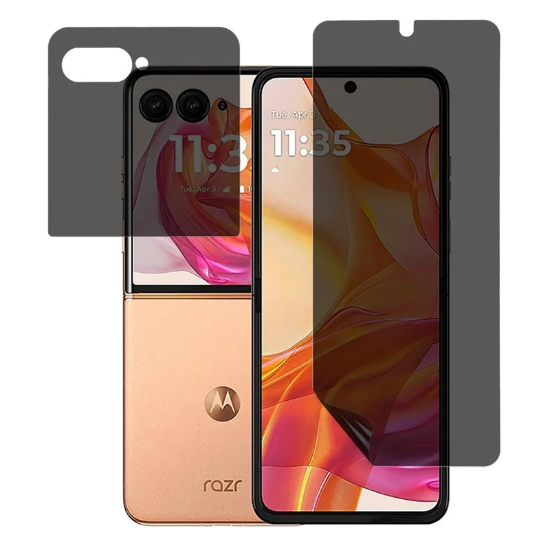 Per Motorola Razr 50 Ultra 5G Pellicola Protettiva Antispionaggio per Schermo in PET Opaco Anteriore e Posteriore