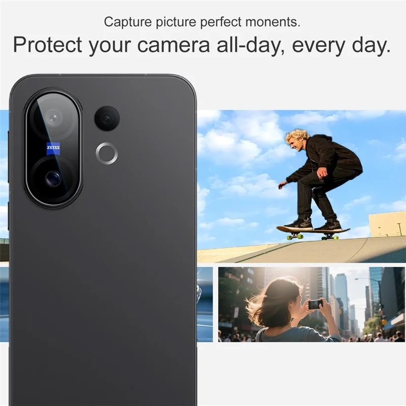 IMAK For vivo X200 FE 5G Tempered Glass Camera Lens Protector with Self Positioning Frame (Black Version)