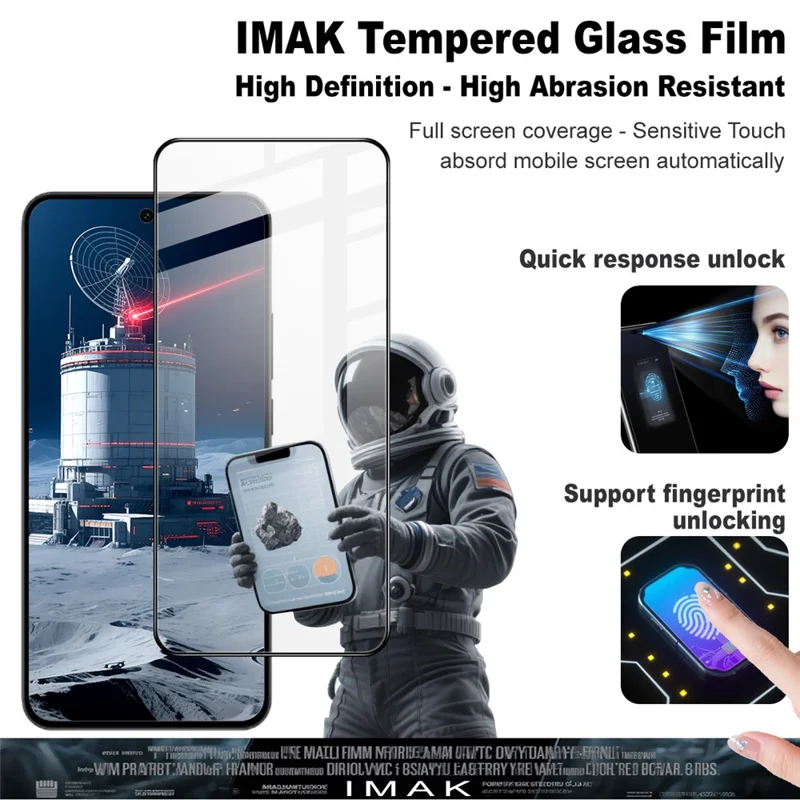 IMAK Pro+ Series For Oppo Reno14 F 5G Screen Protector Full Coverage Tempered Glass Film (Fingerprint Unlock)