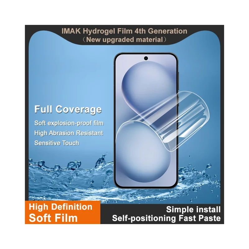 Film Hydrogel IMAK 4ème Génération pour Oppo Reno14 F 5G Protection d'écran Film TPU Ultra Transparent (Déverrouillage par Empreinte Digitale)