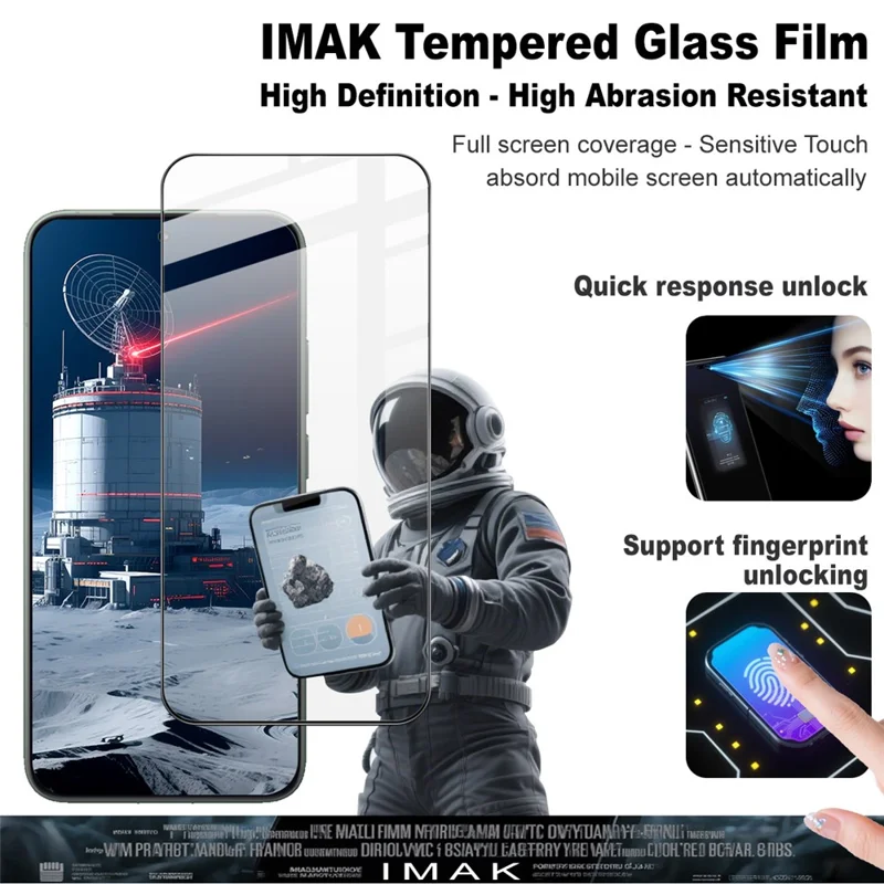 IMAK Pro+ Serie för Xiaomi Redmi K80 Ultra 5G Skärmskydd Heltäckande Härdat Glasfilm (Fingeravtryckslås)