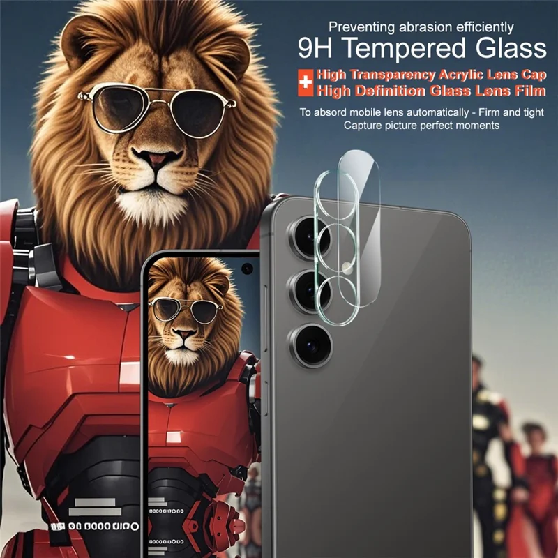 IMAK Pour Samsung Galaxy S25 FE Verre Trempé Protection d'Objectif d'Appareil Photo + Capuchon d'Objectif Acrylique