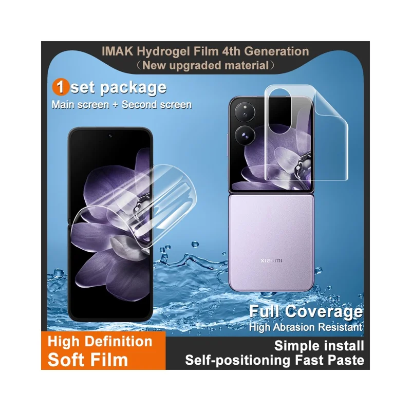 IMAK Hydrogel Film 4th Gen 1 Set for Xiaomi Mix Flip 2 TPU Screen Film (Front Screen+Inner Large Screen)