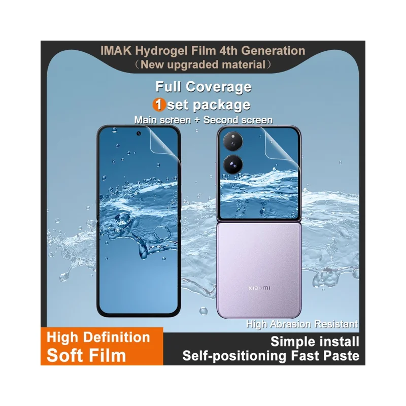 IMAK Hydrogel Film 4th Gen 1 Set for Xiaomi Mix Flip 2 TPU Screen Film (Front Screen+Inner Large Screen)