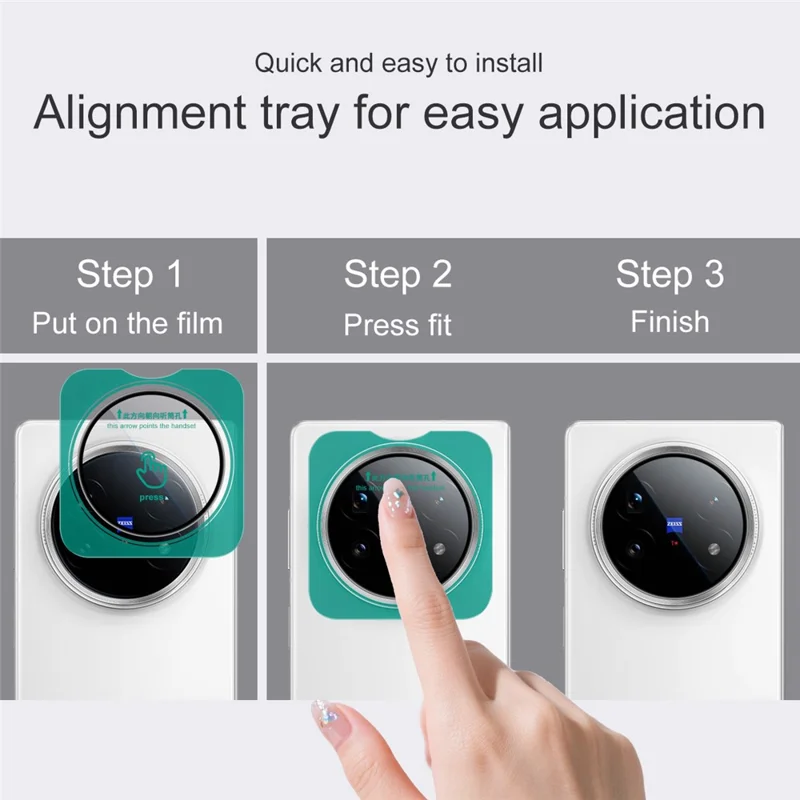IMAK For vivo X Fold5 5G Tempered Glass Camera Lens Protector with Self Positioning Frame (Black Version)