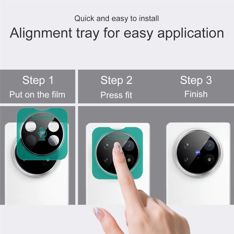 IMAK For vivo X Fold5 5G Tempered Glass Camera Lens Protector with Self Positioning Frame (Black Version)