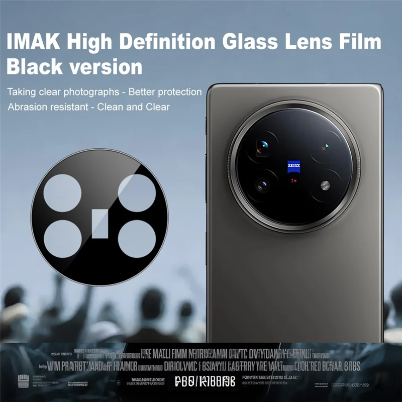 IMAK For vivo X Fold5 5G Camera Lens Protector Tempered Glass HD Clear Lens Film (Black Version)