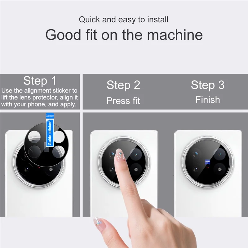 IMAK For vivo X Fold5 5G Camera Lens Protector Tempered Glass HD Clear Lens Film (Black Version)
