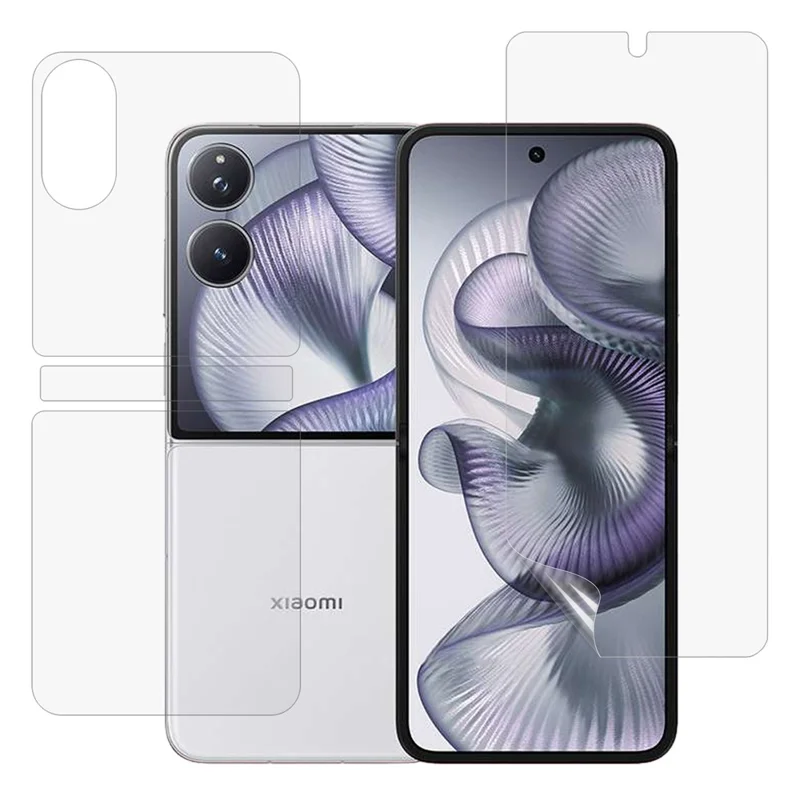 1 Set für Xiaomi Mix Flip 2 Displayschutz Innen + Vorne + Hinten Klare TPU-Folie