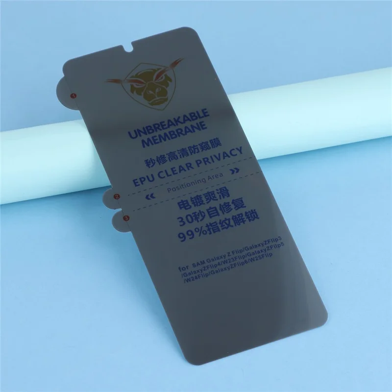 Protection d'écran anti-espion pour Samsung Galaxy Z Flip6 5G / Z Flip5 5G / Z Flip4 5G / Z Flip3 5G Film intérieur souple en TPU pour préserver la confidentialité