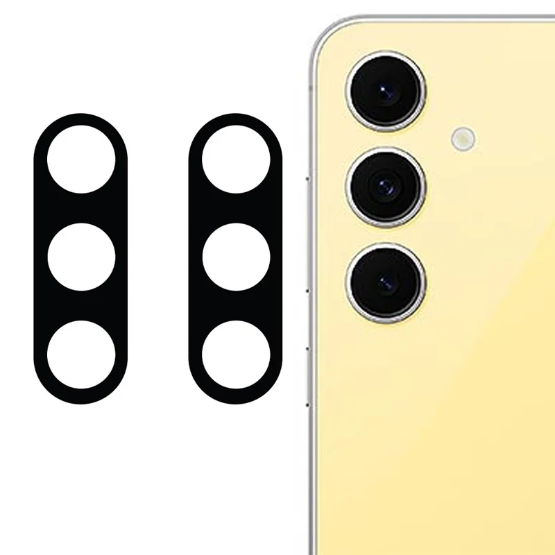 2 Pièces Protection d'Objectif en Verre Trempé 3D Arc Bords Anti-Rayures pour Samsung Galaxy S25 FE - Noir
