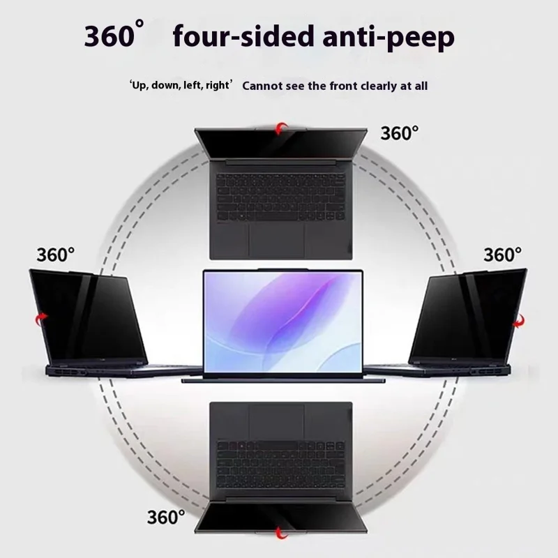 286 x 179mm Matte Anti-Spy Screen Protector for 13.3 inch 16:10 Laptops Snap-On Explosion-Proof Soft PET Film