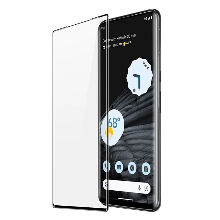DUX DUCIS Protector de pantalla completa antiexplosión para Google Pixel 7 Pro 5G, película de vidrio antiarañazos de alúmina media de 0,33 mm doblada en caliente 