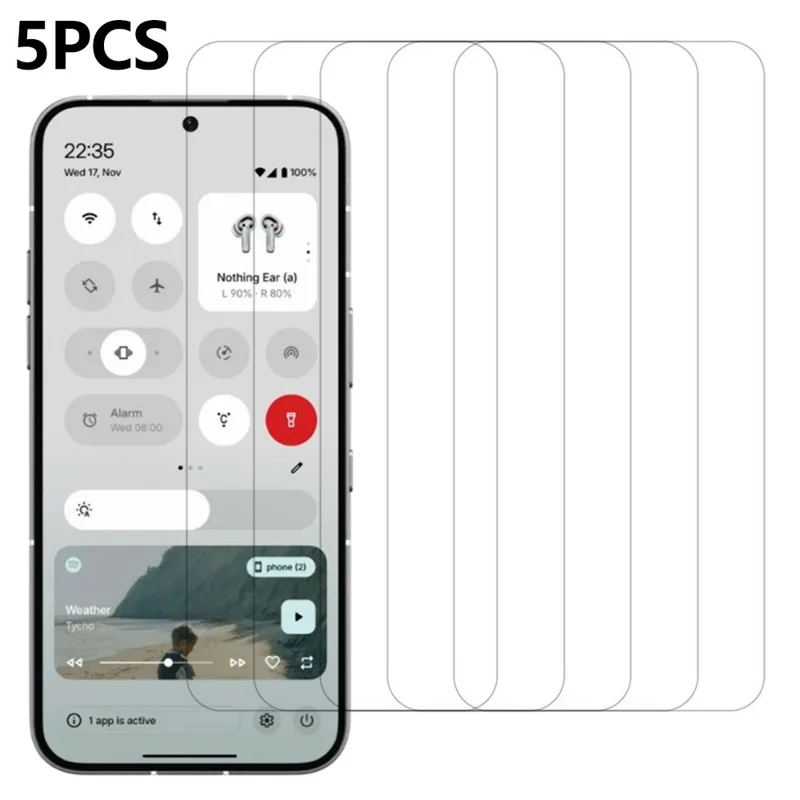 5 Pezzi Pellicola Protettiva per Nothing Phone (3) 5G Schermo Anteriore, Vetro Temperato Trasparente 0,3mm 2,5D