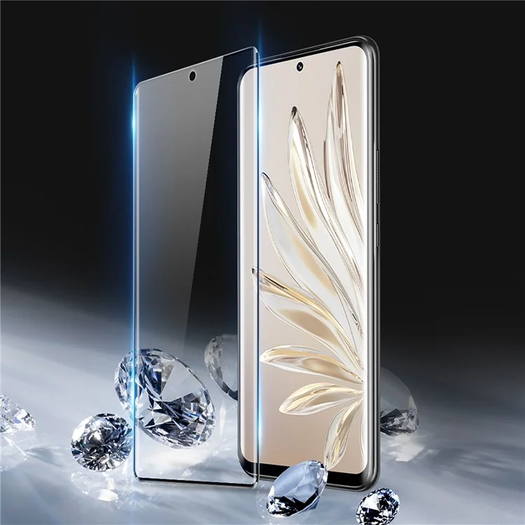 DUX DUCIS Full Glue Hot Bending Screen Protector for Honor 70 5G, 0.33mm Anti-explosion Medium Alumina Glass Film