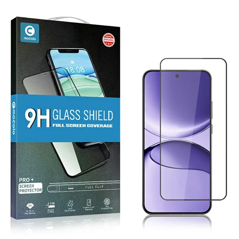 MOCOLO For Xiaomi Redmi Turbo 4 Pro 5G / Poco F7 5G Screen Protector Anti-Shatter Silk Printing Tempered Glass Film - Black