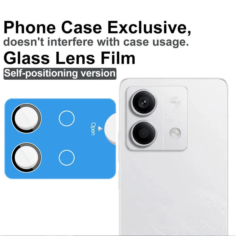 IMAK For Xiaomi Redmi Note 13 5G Tempered Glass Camera Lens Protector with Self Positioning Frame (Scaled Down Version)