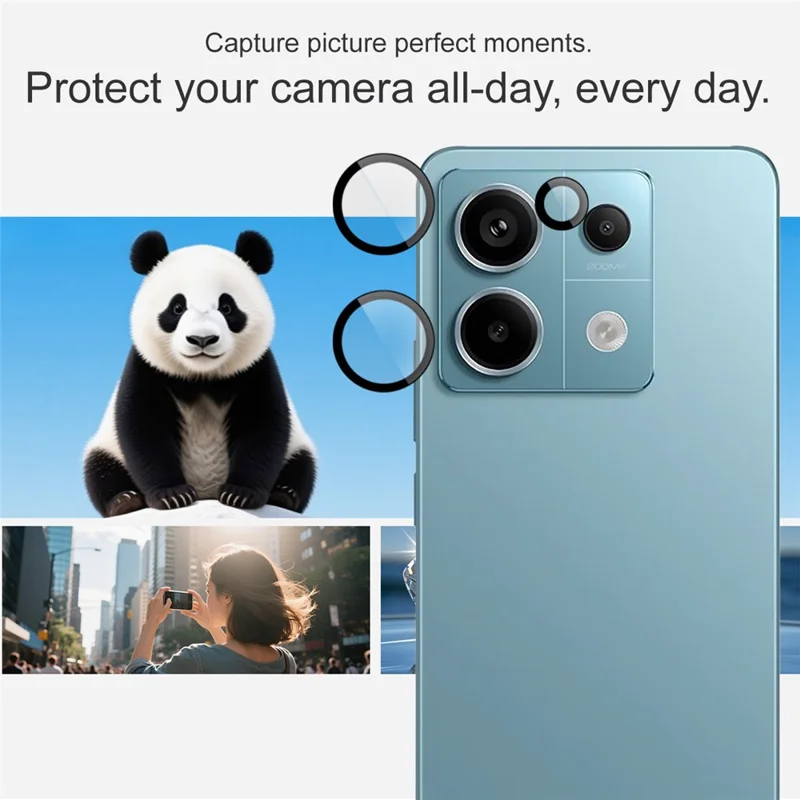 IMAK For Xiaomi Redmi Note 13 Pro 5G / Poco X6 5G Tempered Glass Camera Lens Protector with Self Positioning Frame (Scaled Down Version)