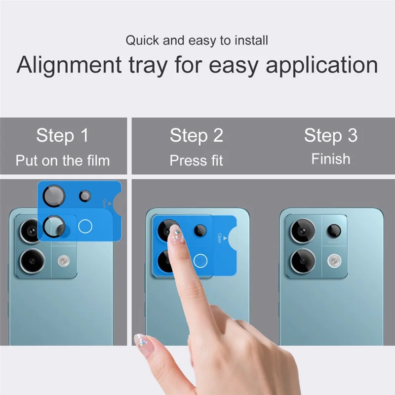 IMAK For Xiaomi Redmi Note 13 Pro 5G / Poco X6 5G Tempered Glass Camera Lens Protector with Self Positioning Frame (Scaled Down Version)