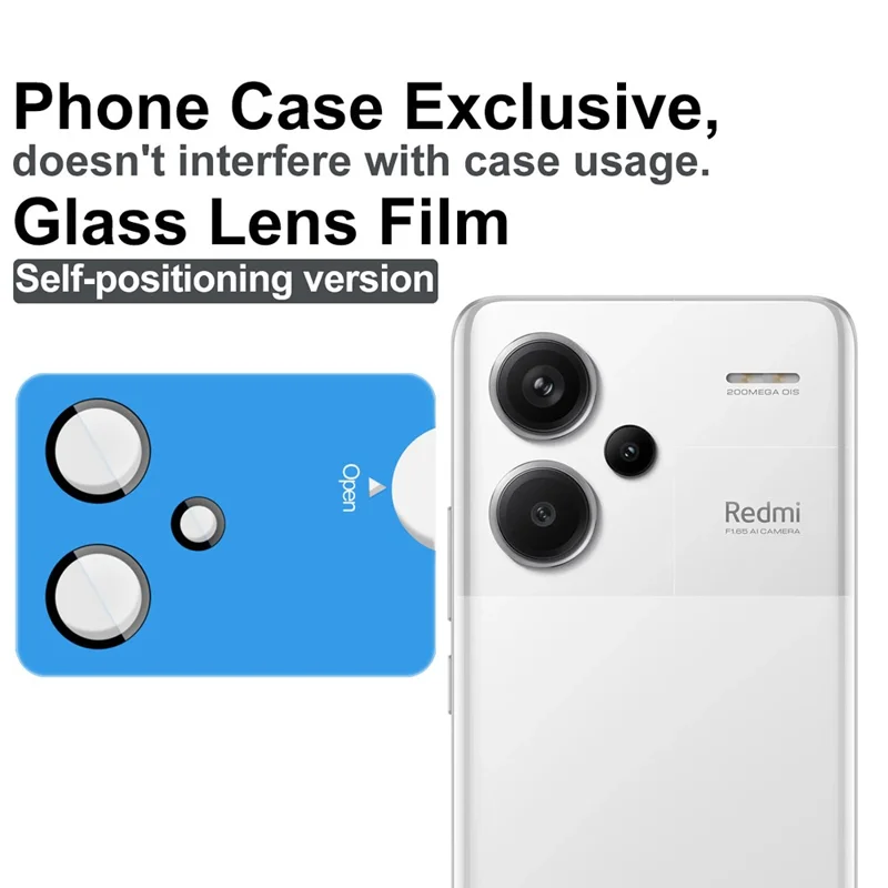 Película de Vidro Temperado IMAK para Lente de Câmera do Xiaomi Redmi Note 13 Pro+ 5G com Moldura de Autoposicionamento (Versão Reduzida)