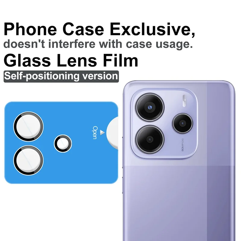 IMAK For Xiaomi Redmi Note 14 5G Tempered Glass Camera Lens Protector with Self Positioning Frame (Scaled Down Version)