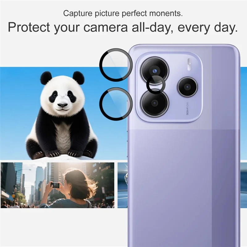 IMAK For Xiaomi Redmi Note 14 5G Tempered Glass Camera Lens Protector with Self Positioning Frame (Scaled Down Version)