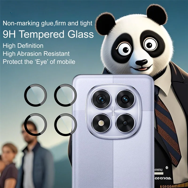 IMAK For Xiaomi Redmi Note 14 Pro 5G /  Poco X7 5G Tempered Glass Camera Lens Protector with Self Positioning Frame (Scaled Down Version)