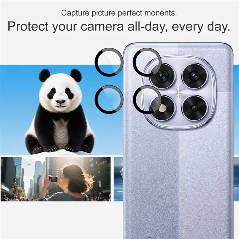 IMAK For Xiaomi Redmi Note 14 Pro 5G /  Poco X7 5G Tempered Glass Camera Lens Protector with Self Positioning Frame (Scaled Down Version)