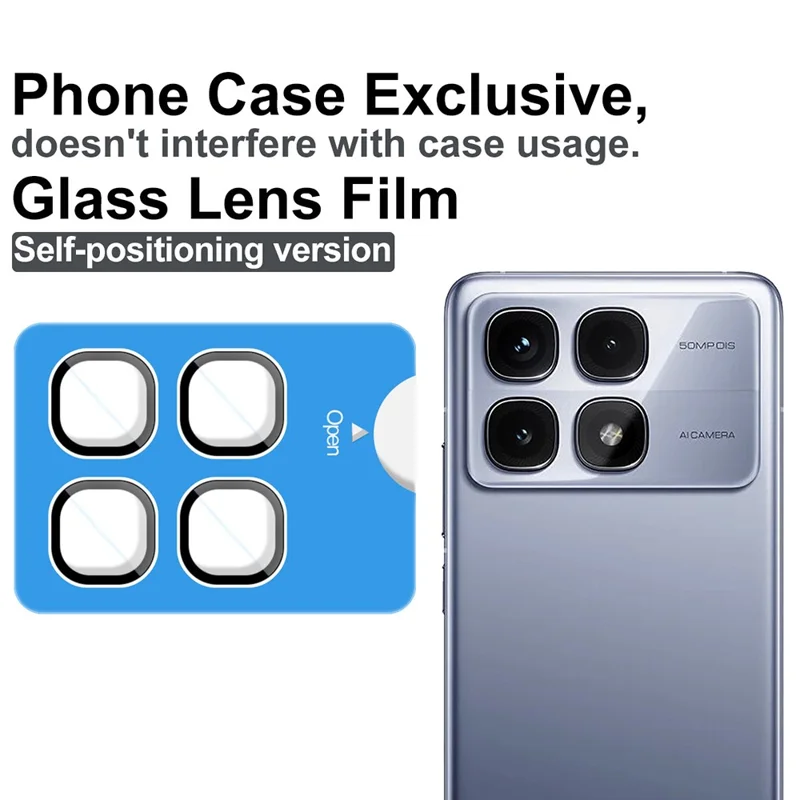 IMAK For Xiaomi Redmi K70 Ultra Tempered Glass Camera Lens Protector with Self Positioning Frame (Scaled Down Version)