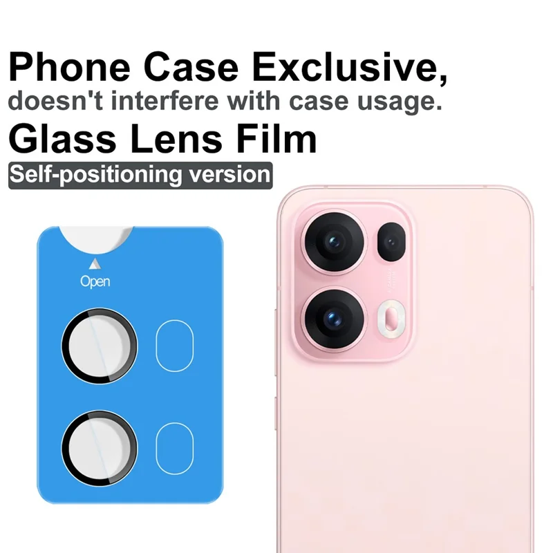 IMAK For Oppo Reno13 Pro 5G Tempered Glass Camera Lens Protector with Self Positioning Frame (Scaled Down Version)