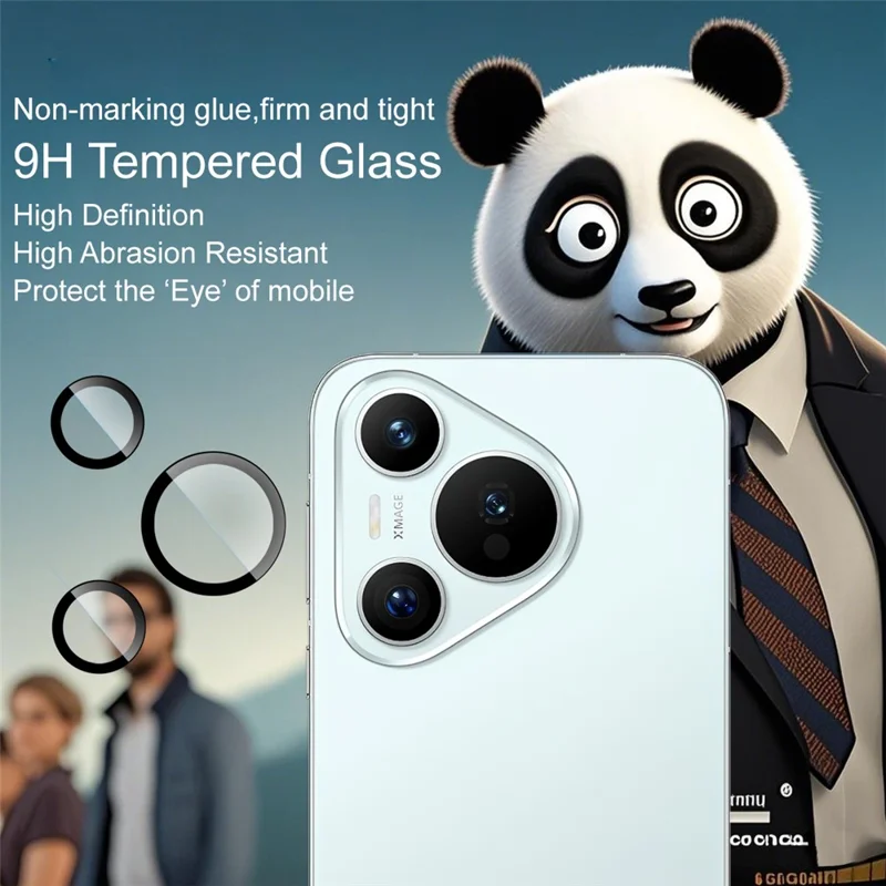 IMAK For Huawei Pura 70 Tempered Glass Camera Lens Protector with Self Positioning Frame (Complete Covering)