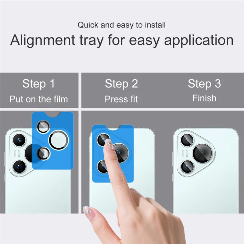 IMAK For Huawei Pura 70 Tempered Glass Camera Lens Protector with Self Positioning Frame (Complete Covering)