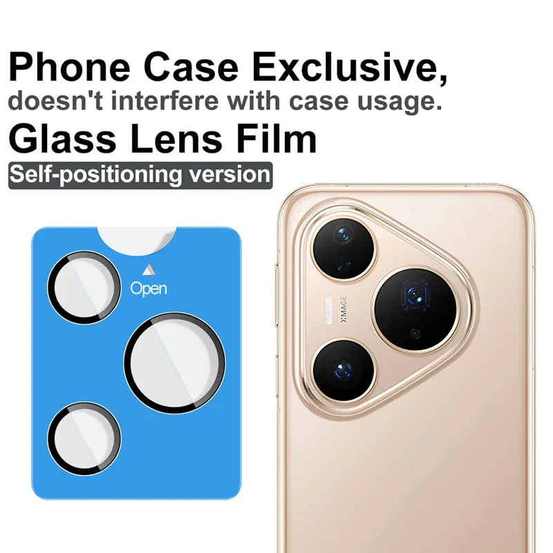 IMAK For Huawei Pura 80 Pro / Pura 80 Pro+ Tempered Glass Camera Lens Protector with Self Positioning Frame (Complete Covering)