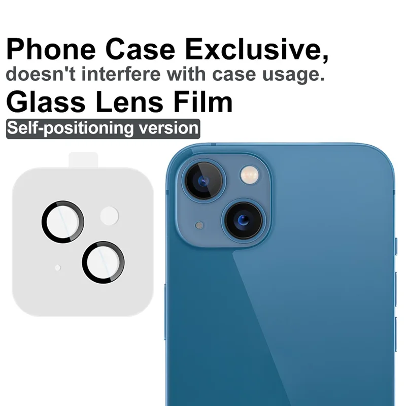 IMAK For iPhone 13 / 13 mini Tempered Glass Camera Lens Protector with Self Positioning Frame (Scaled Down Version)