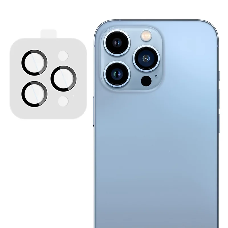 IMAK For iPhone 13 Pro / 13 Pro Max Tempered Glass Camera Lens Protector with Self Positioning Frame (Scaled Down Version)