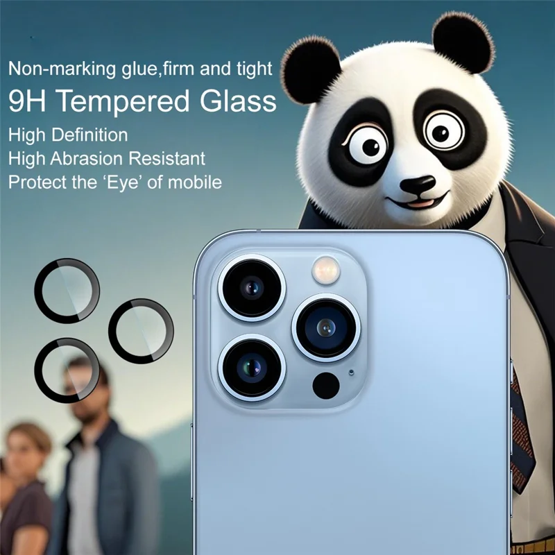 IMAK For iPhone 13 Pro / 13 Pro Max Tempered Glass Camera Lens Protector with Self Positioning Frame (Scaled Down Version)
