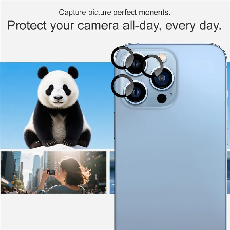 IMAK For iPhone 13 Pro / 13 Pro Max Tempered Glass Camera Lens Protector with Self Positioning Frame (Scaled Down Version)