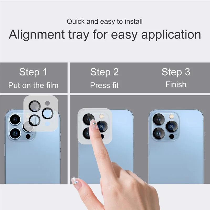 IMAK For iPhone 13 Pro / 13 Pro Max Tempered Glass Camera Lens Protector with Self Positioning Frame (Scaled Down Version)