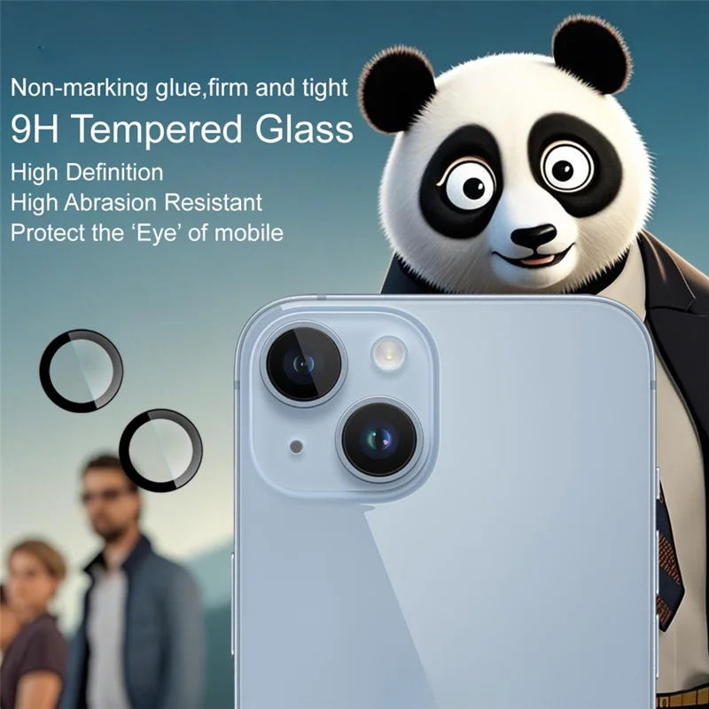 IMAK For iPhone 14 / 14 Plus Tempered Glass Camera Lens Protector with Self Positioning Frame (Scaled Down Version)