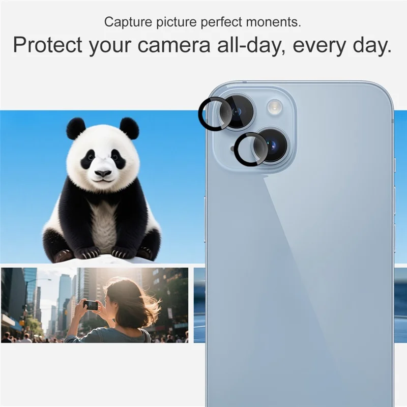IMAK For iPhone 14 / 14 Plus Tempered Glass Camera Lens Protector with Self Positioning Frame (Scaled Down Version)