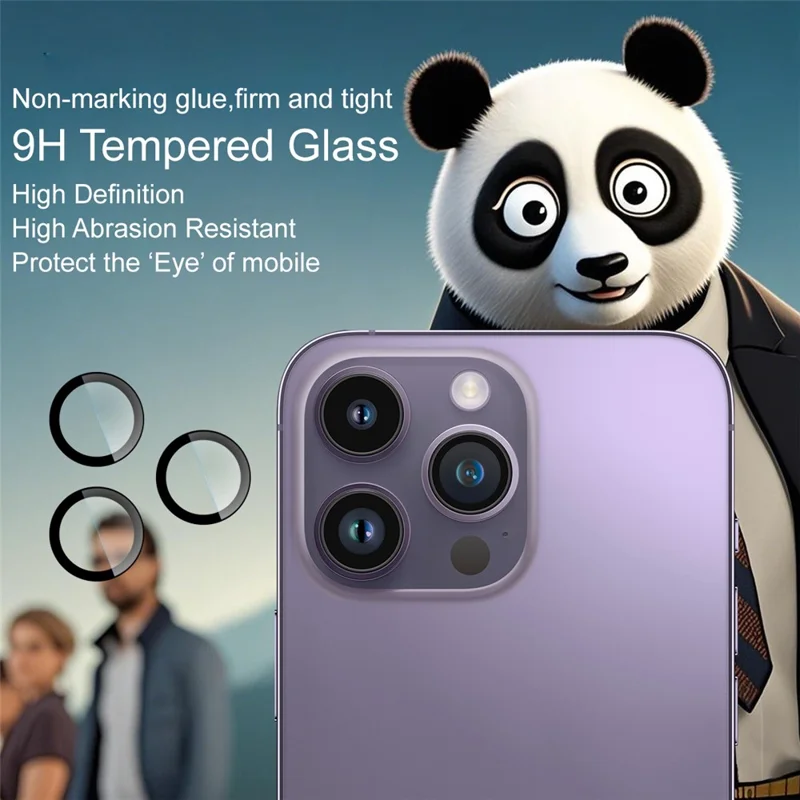 IMAK For iPhone 14 Pro / 14 Pro Max Tempered Glass Camera Lens Protector with Self Positioning Frame (Scaled Down Version)