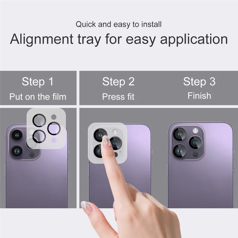 IMAK For iPhone 14 Pro / 14 Pro Max Tempered Glass Camera Lens Protector with Self Positioning Frame (Scaled Down Version)
