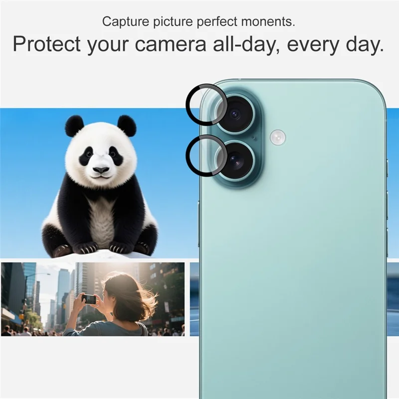 IMAK For iPhone 16 / 16 Plus Tempered Glass Camera Lens Protector with Self Positioning Frame (Scaled Down Version)