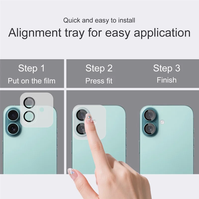 IMAK For iPhone 16 / 16 Plus Tempered Glass Camera Lens Protector with Self Positioning Frame (Scaled Down Version)