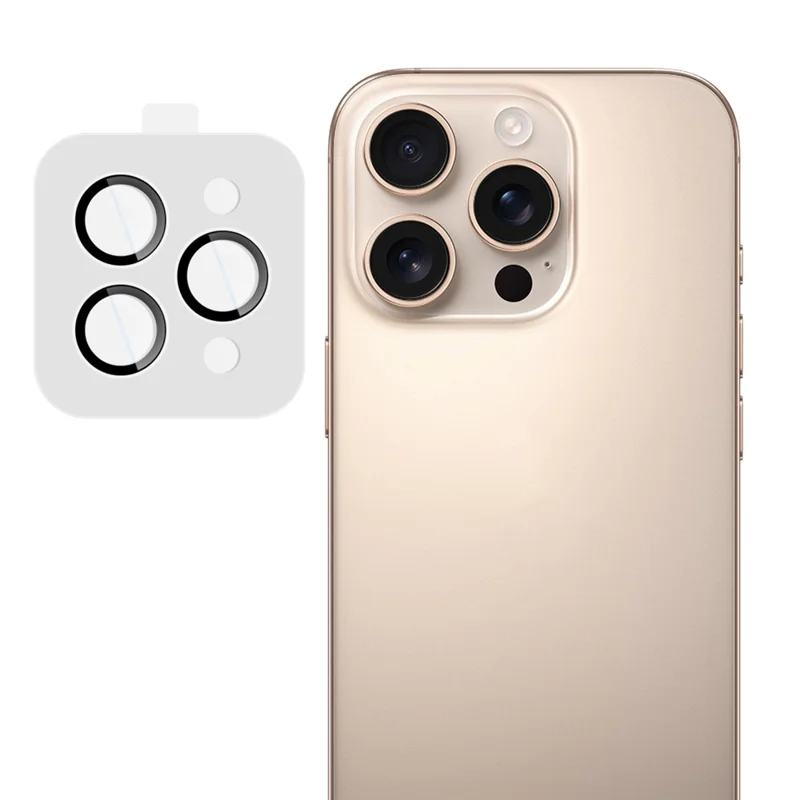 IMAK Pour iPhone 16 Pro / 16 Pro Max Protecteur d'objectif de caméra en verre trempé avec cadre d'auto-positionnement (Version réduite)